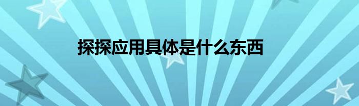 探探应用具体是什么东西