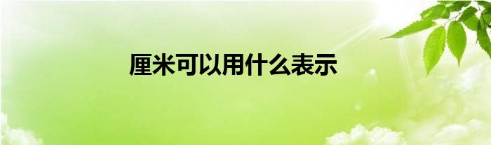 厘米可以用什么表示