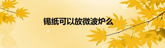 锡纸可以放微波炉么