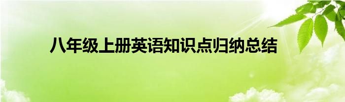 八年级上册英语知识点归纳总结