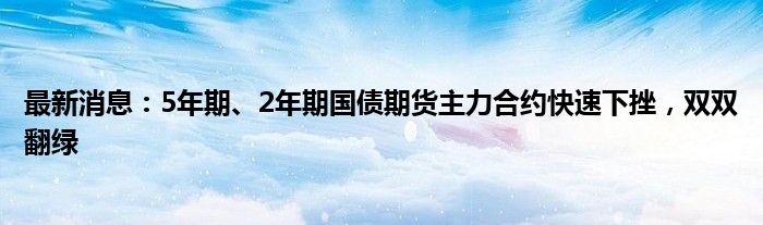 最新消息：5年期、2年期国债期货主力合约快速下挫，双双翻绿